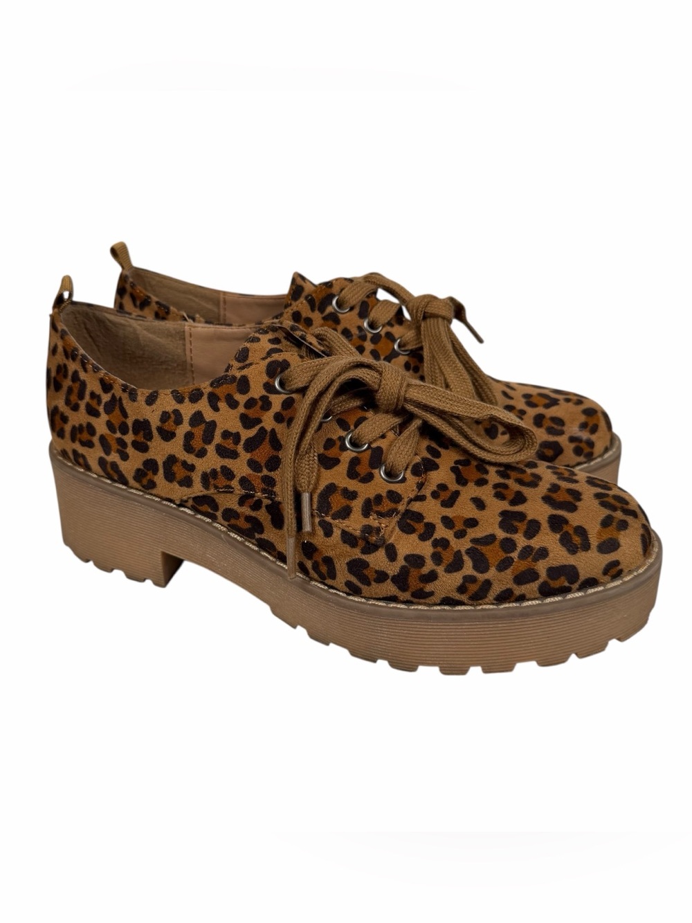 Dirty Laundry Womens Marz Chucky Leopard Lace Up Platform Shoes Womens size 7.5